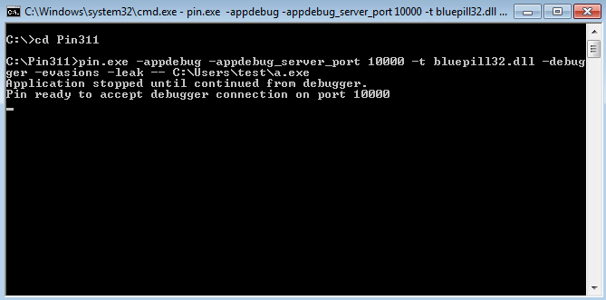 引脚等待调试器连接