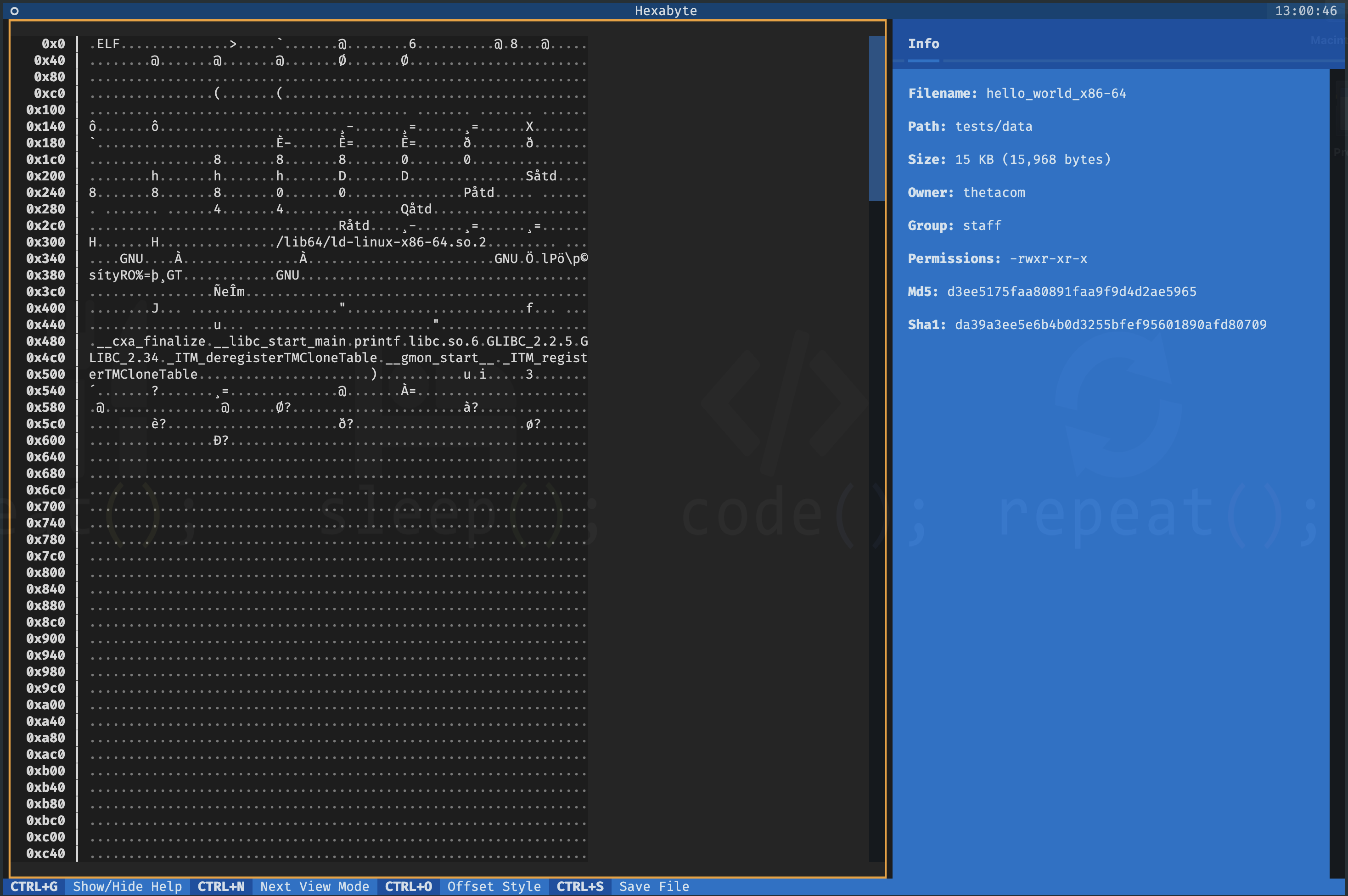 Hello_world Elf UTF8视图
