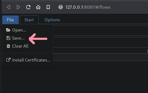 屏幕快照在“文件”菜单中显示“保存”选项的位置