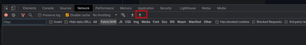 屏幕截图显示出口har按钮的位置