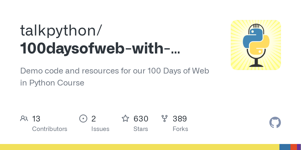 100daysofweb with python course