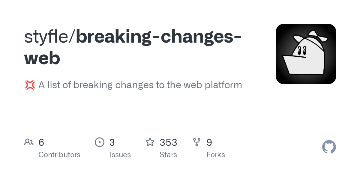 breaking changes web