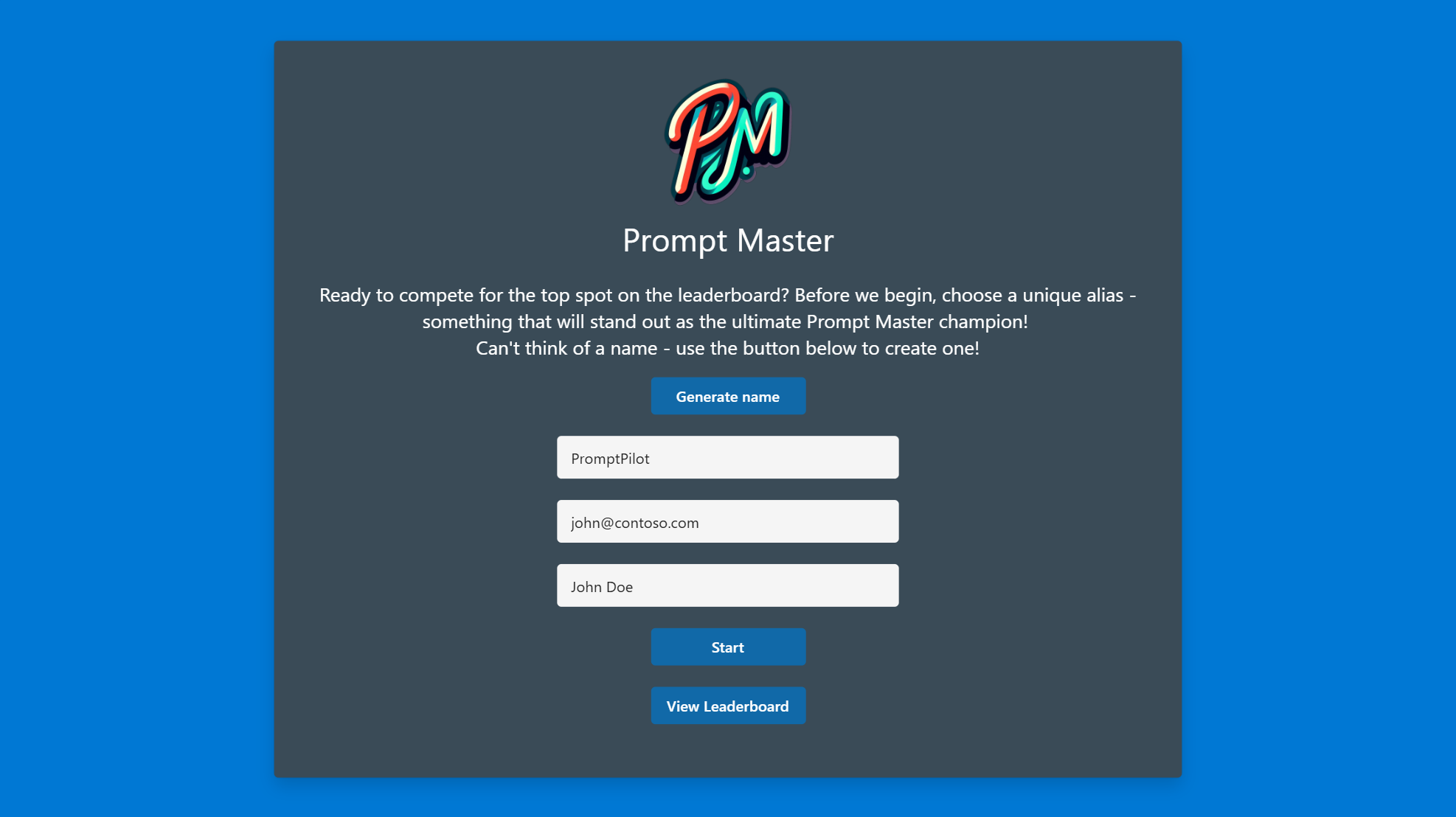 Eingabeaufforderung Master Start Screenshot