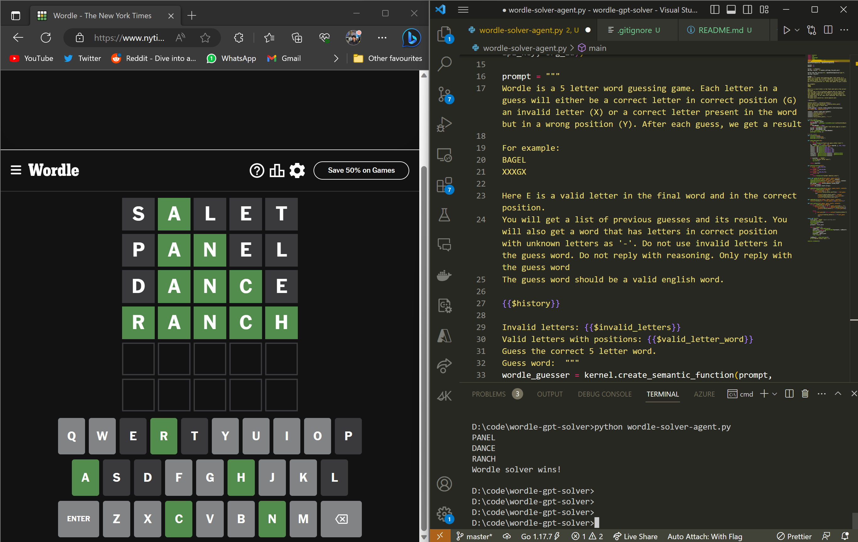 Wordle solver winning!
