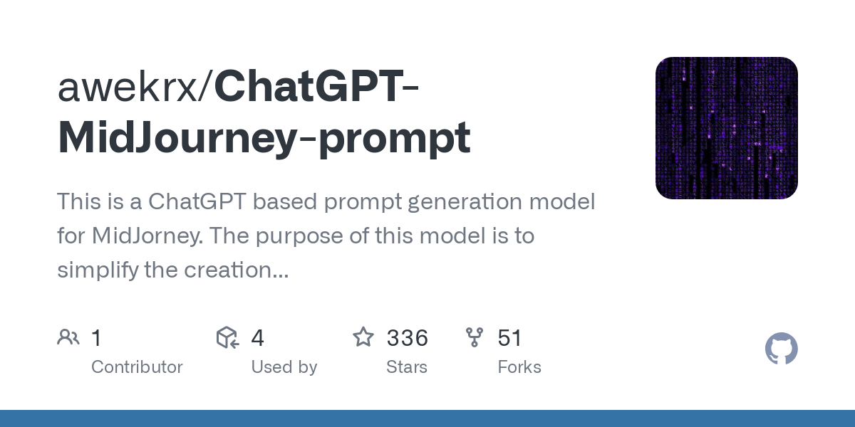 ChatGPT MidJourney prompt