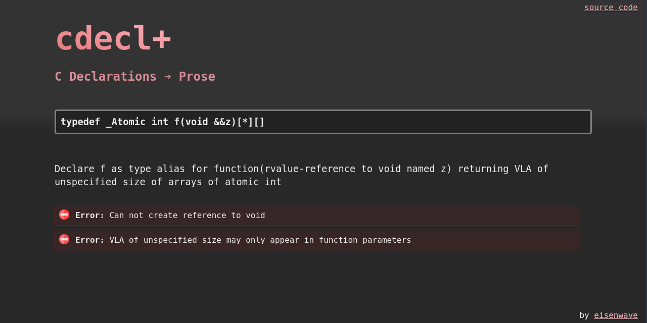 CDECL+網站的屏幕截圖