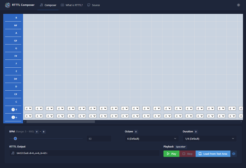 RTTTL Web作曲家徽標