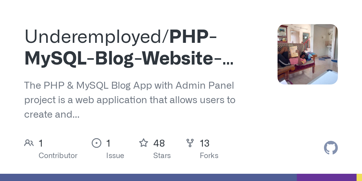 PHP MySQL Blog Website with Admin Panel