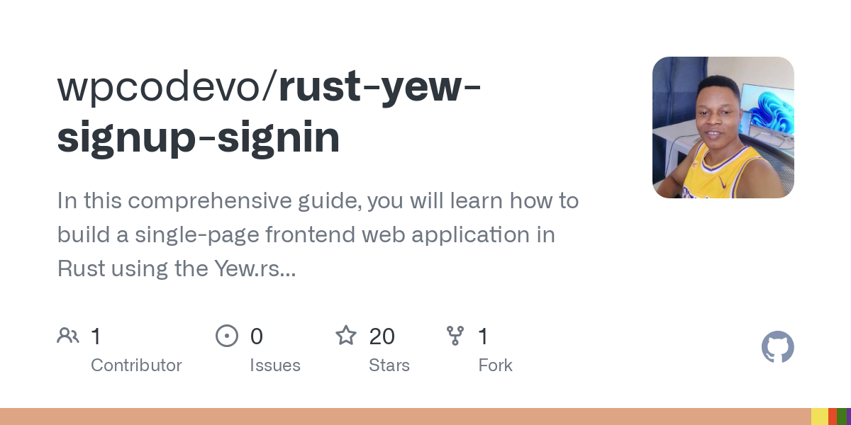rust yew signup signin