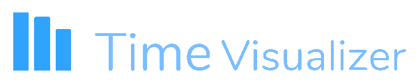 徽标显示三个蓝色的垂直条和标题为“时间可视化器”。