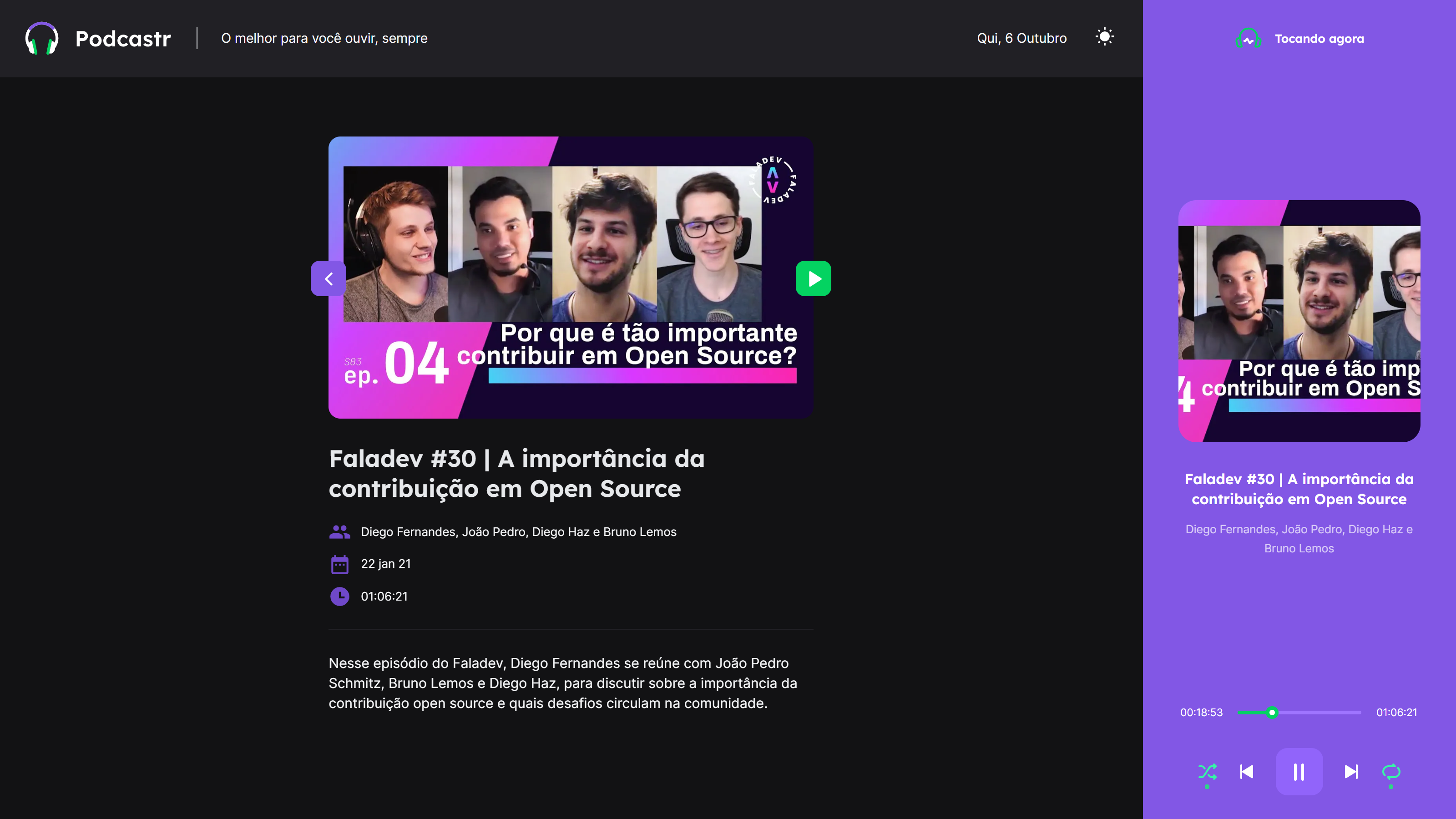 Podcastr - Podcast -Detail -Seite