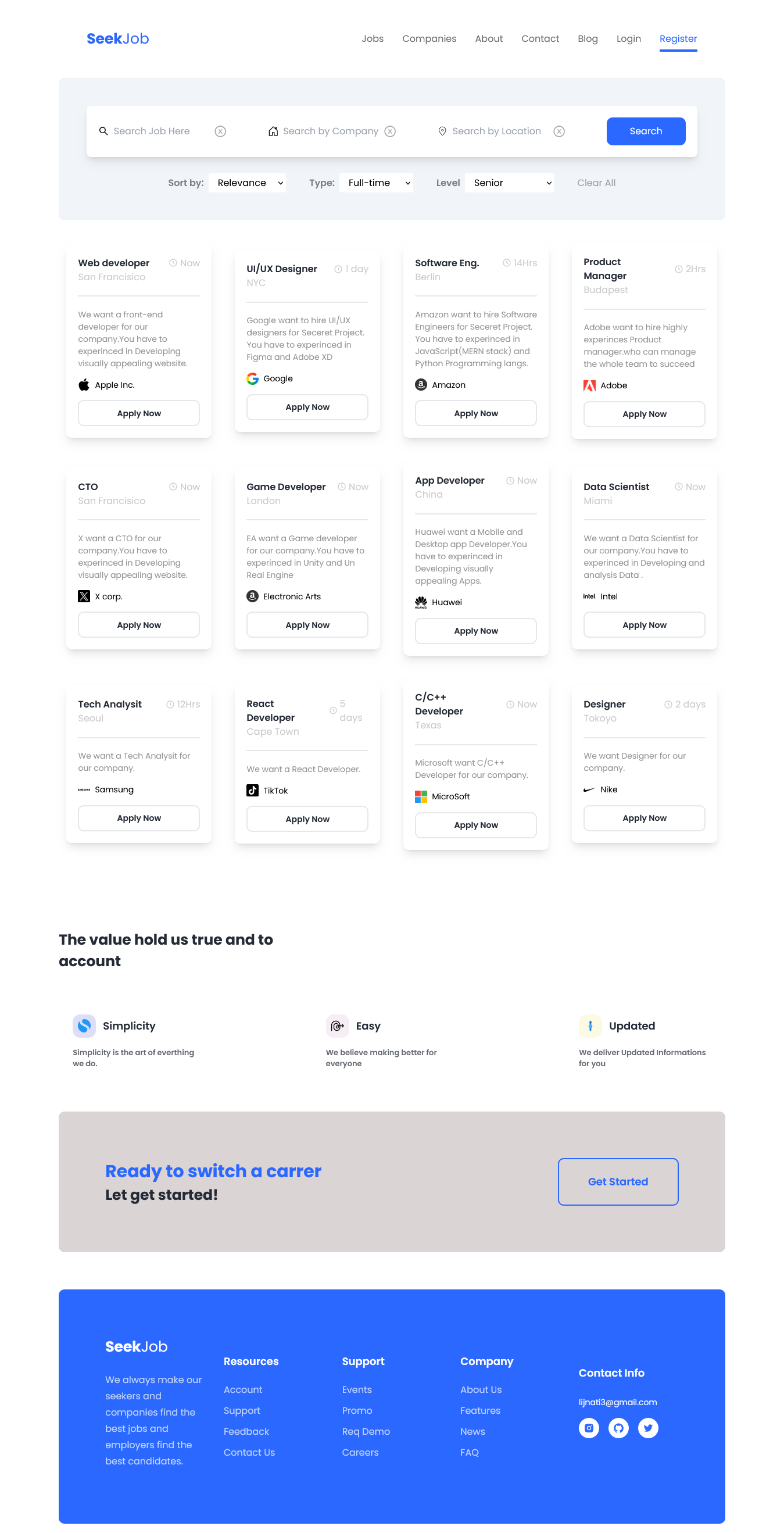 Seeckjob App Screenshot