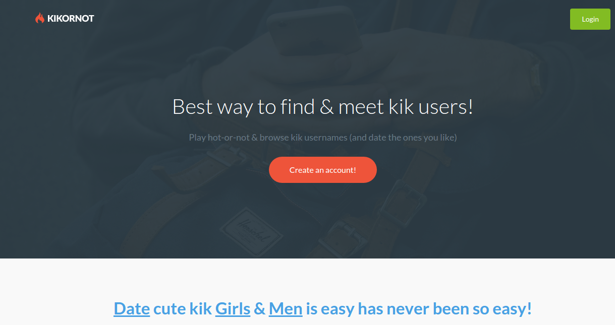 Homepage Kik Tinder Klon, Swipe -Profile