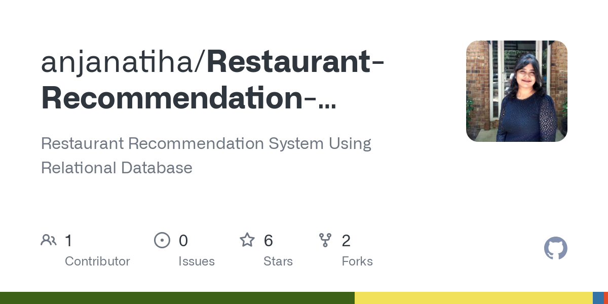 Restaurant Recommendation System using Relational Database