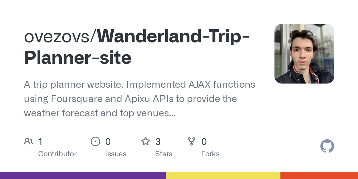 Wanderland Trip Planner site