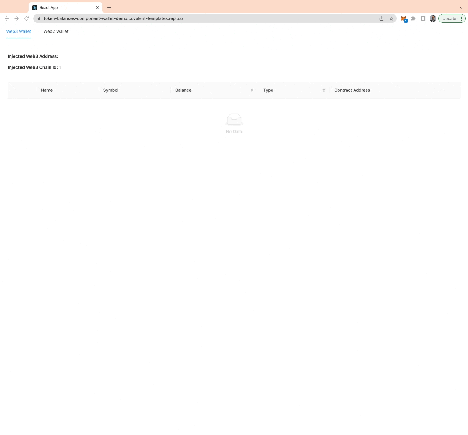 Balanza de los tokens demostración