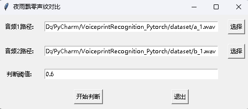 VoicePrint -Vergleichsschnittstelle