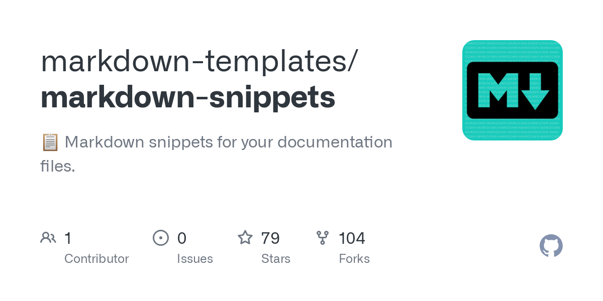 markdown snippets