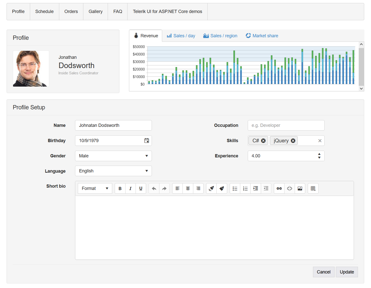 ASP.NET CORE + Bootstrap -Anwendung
