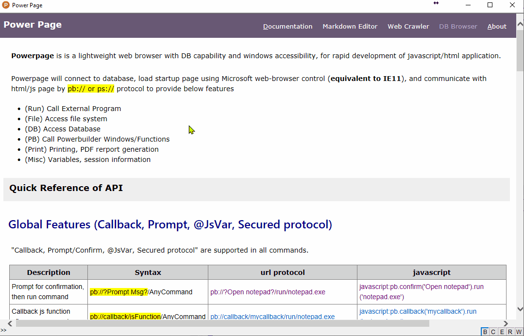 Visualização da tela PowerPage