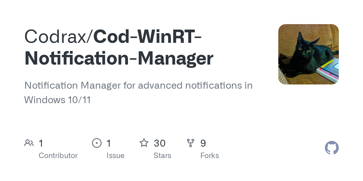 Cod WinRT Notification Manager