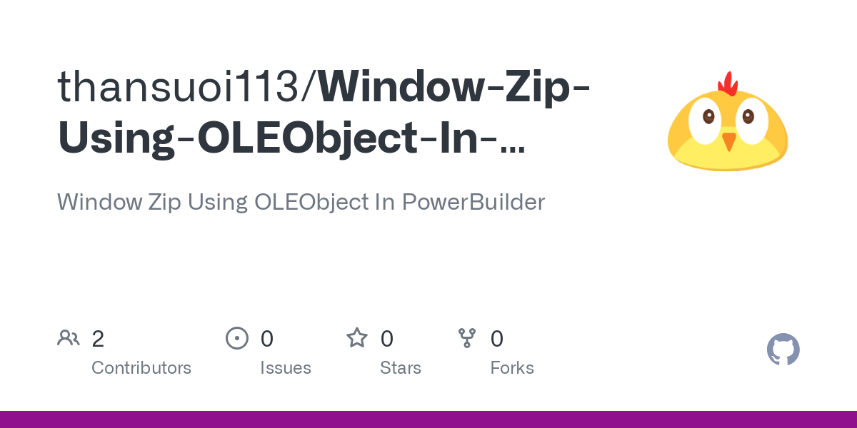 Window Zip Using OLEObject In PowerBuilder