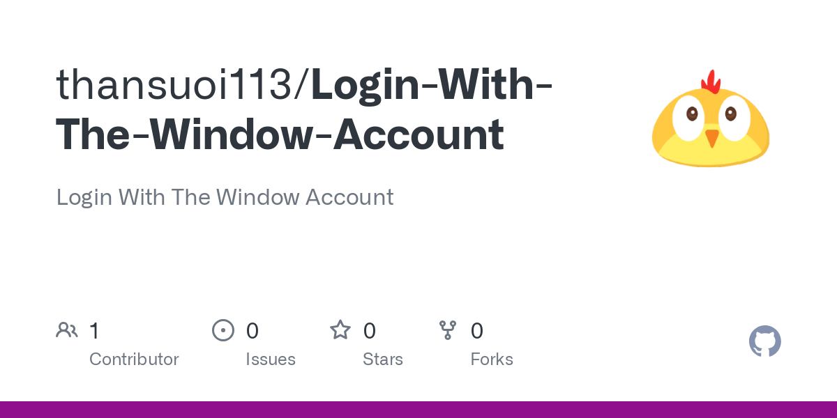 Login With The Window Account
