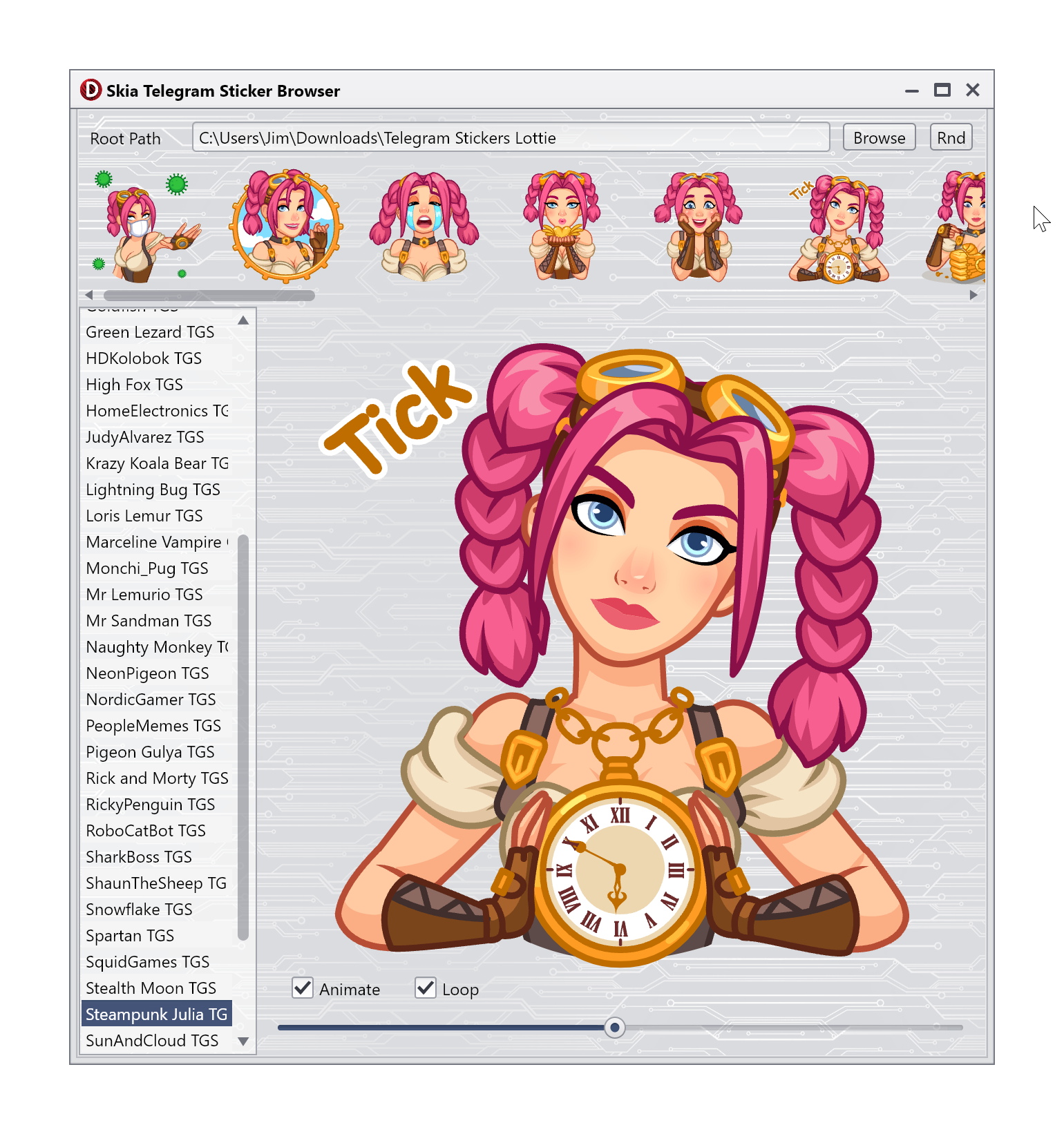 Telegrammaufkleber -Browser -Screenshot