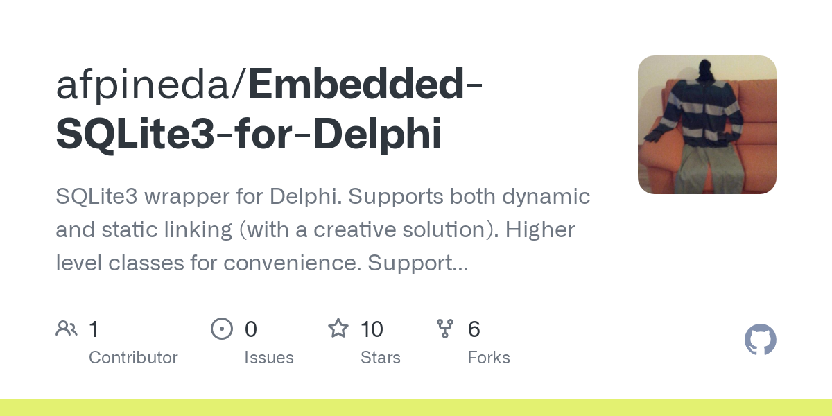 Embedded SQLite3 for Delphi