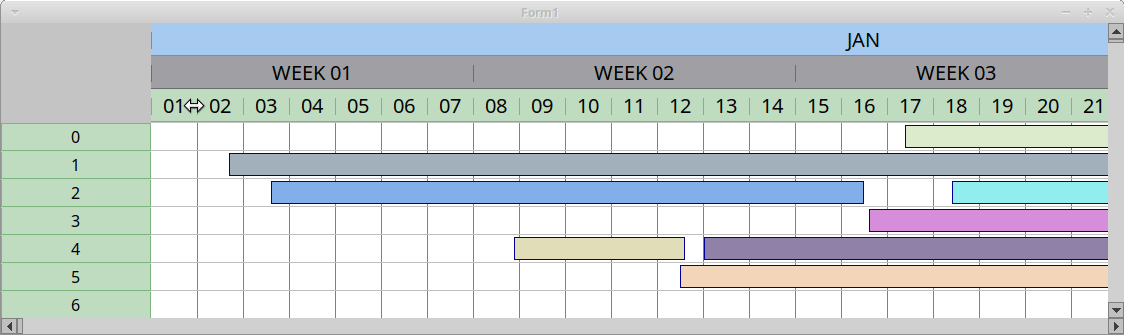 Captura de pantalla de Gantt
