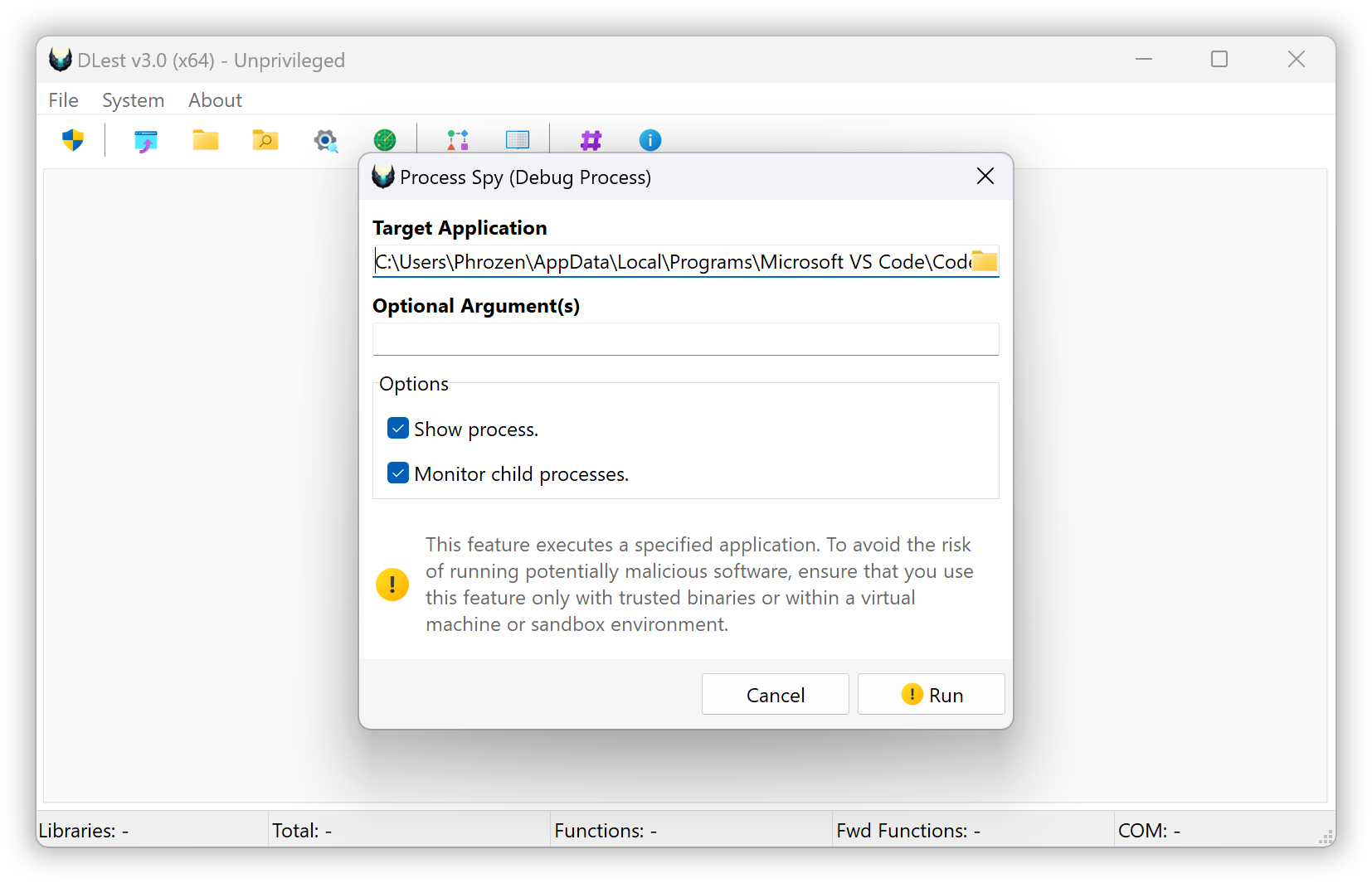 Configuración de Proc Spy