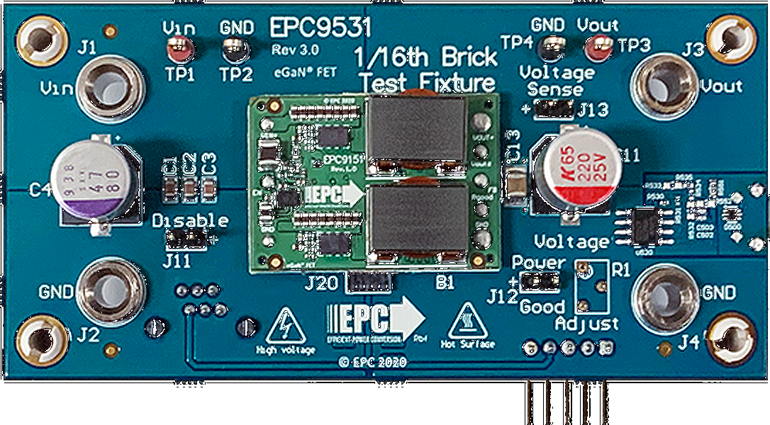 EPC9151 auf EPC9531 Testvorrichtung montiert
