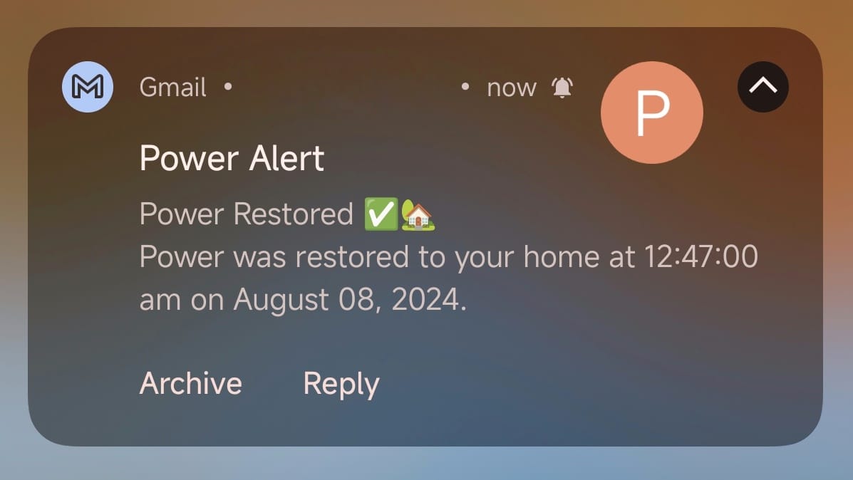 Restauração de energia