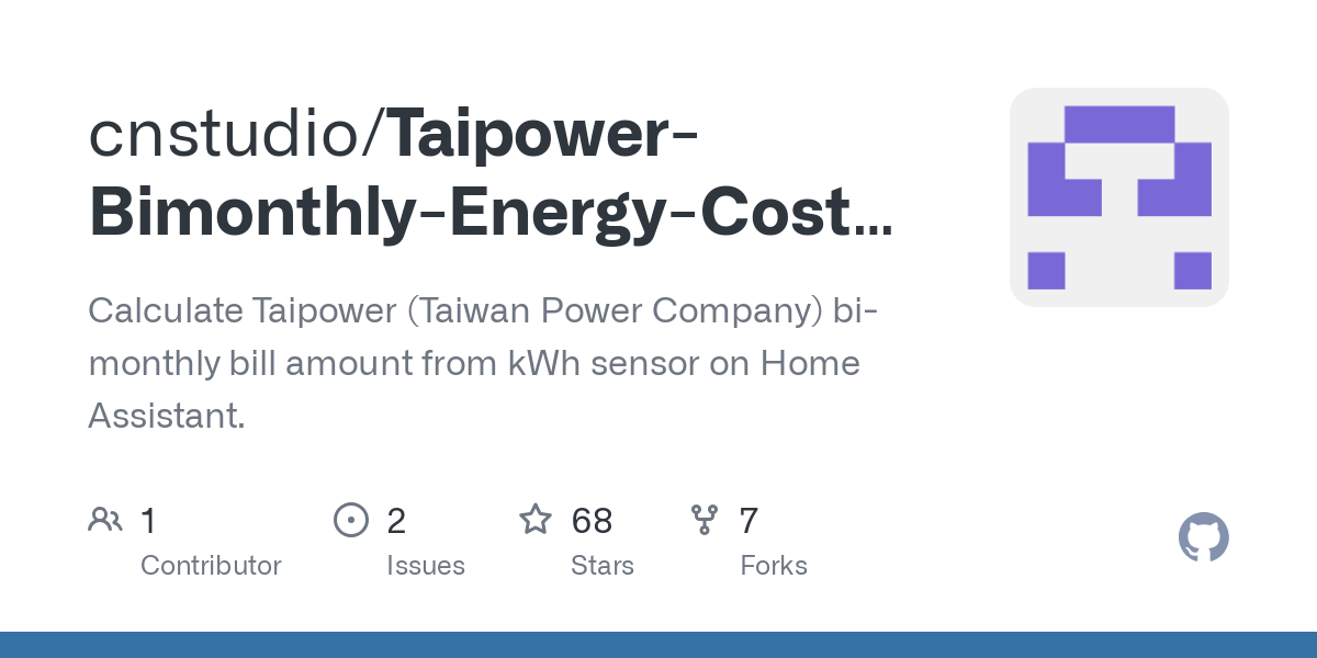 Taipower Bimonthly Energy Cost homeassistant