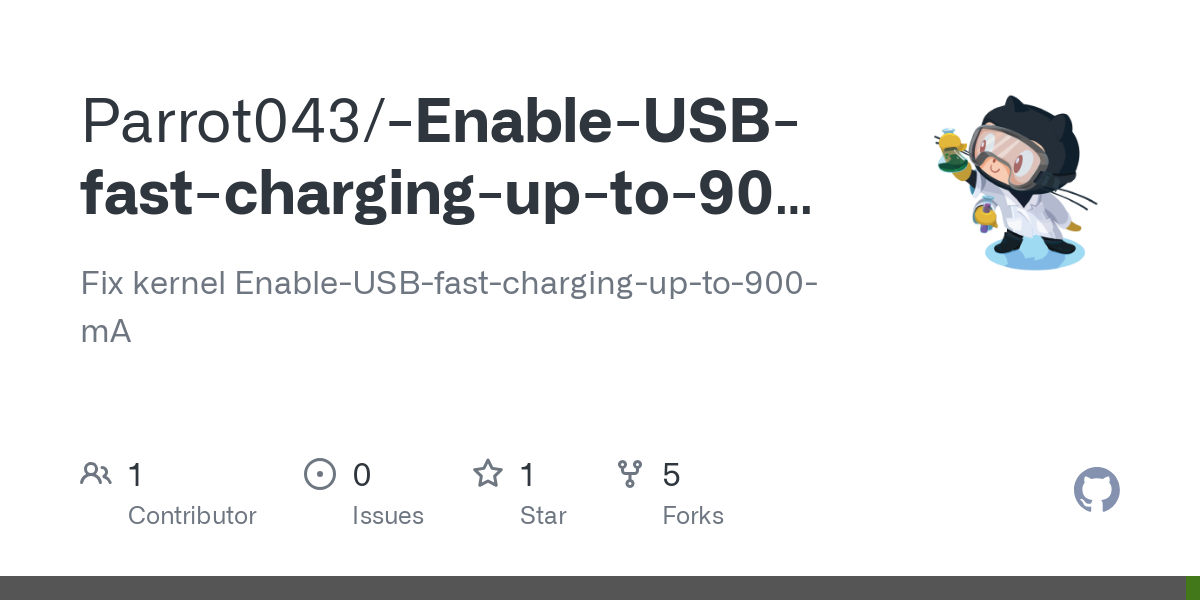Enable USB fast charging up to 900 mA