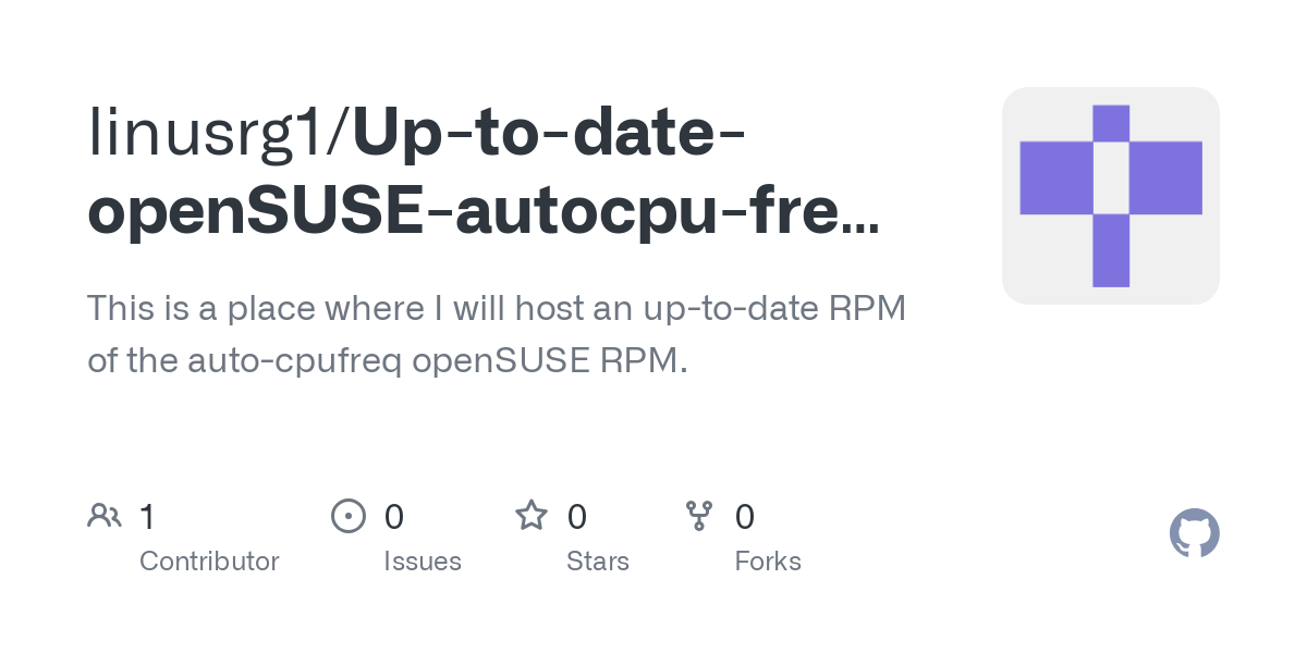 Up to date openSUSE autocpu freq package