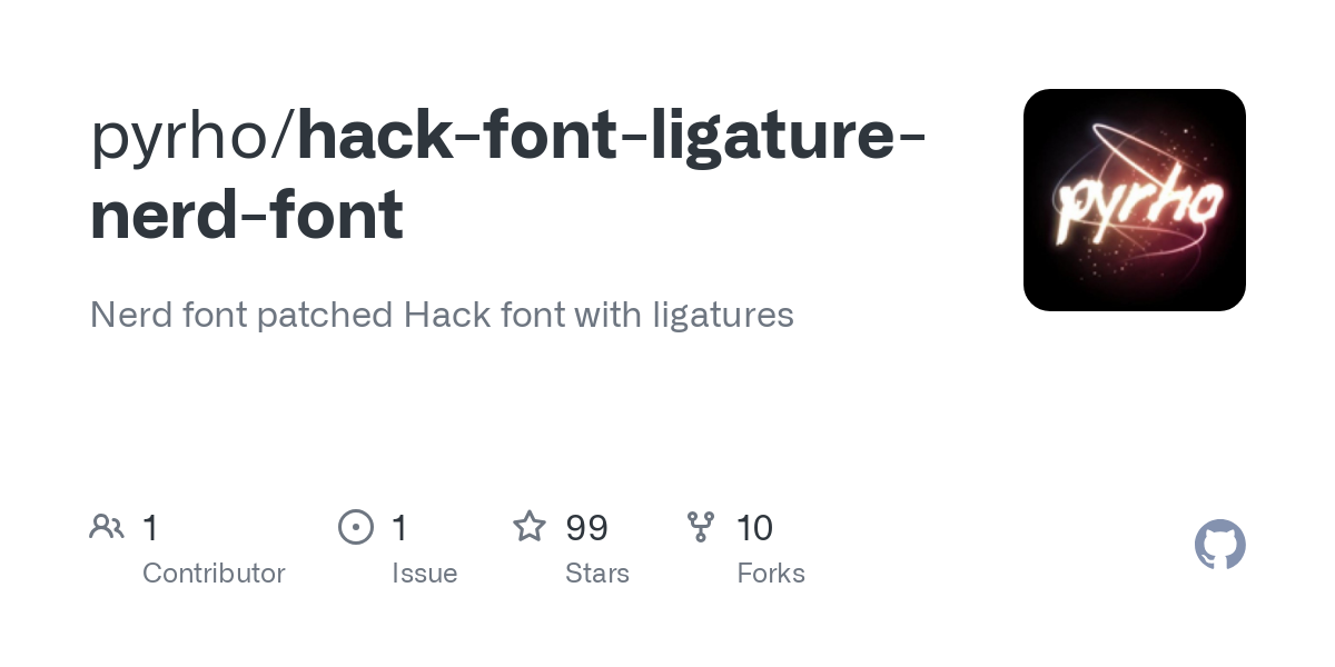 hack font ligature nerd font