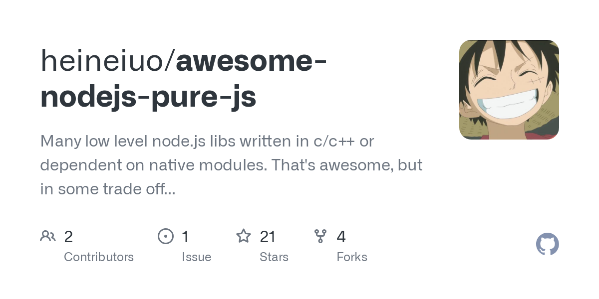 awesome nodejs pure js