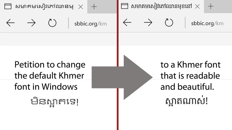 Change the default Khmer font in Windows to a better one