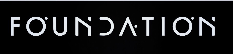 The Foundation logo used in episode 1, with a dot above each O The Foundation logo used in episode 1, with a dot above each O