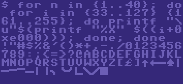 Scrolling C64 PETSCII