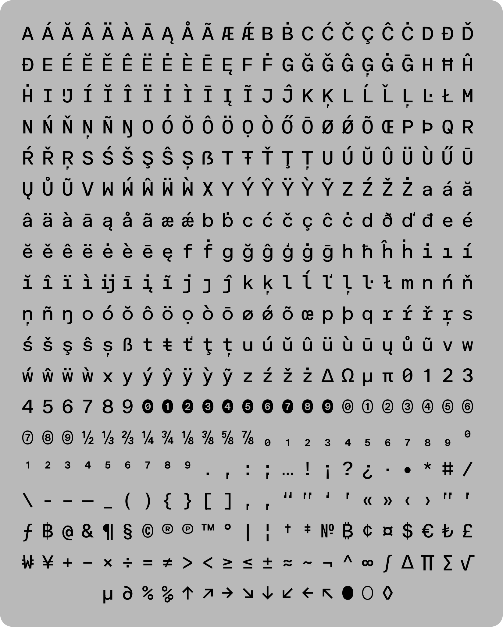 Uncut Plan8 font preview