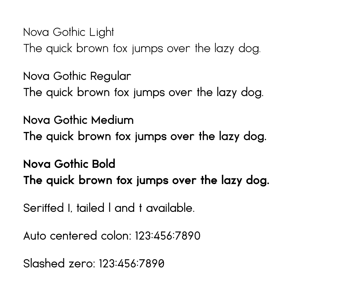 Nova Gothic Specimen