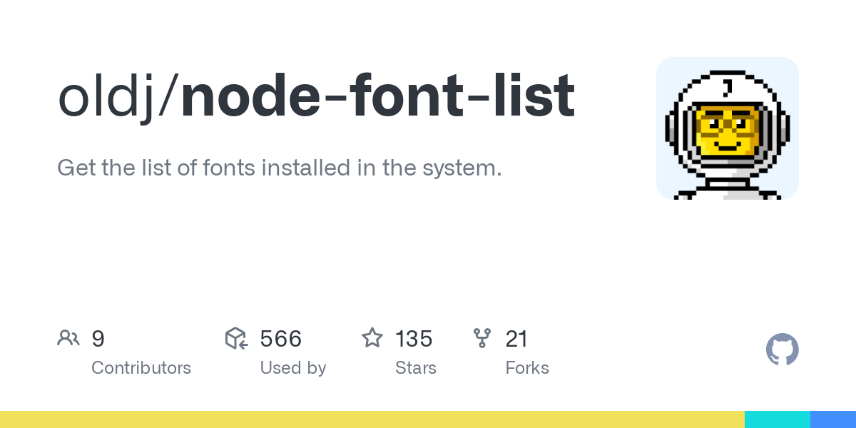 node font list