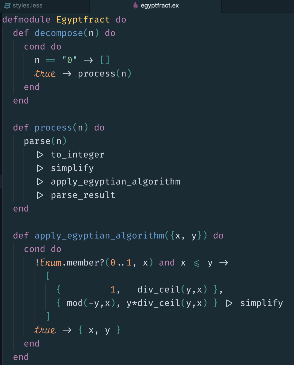 Screenshot of Elixir