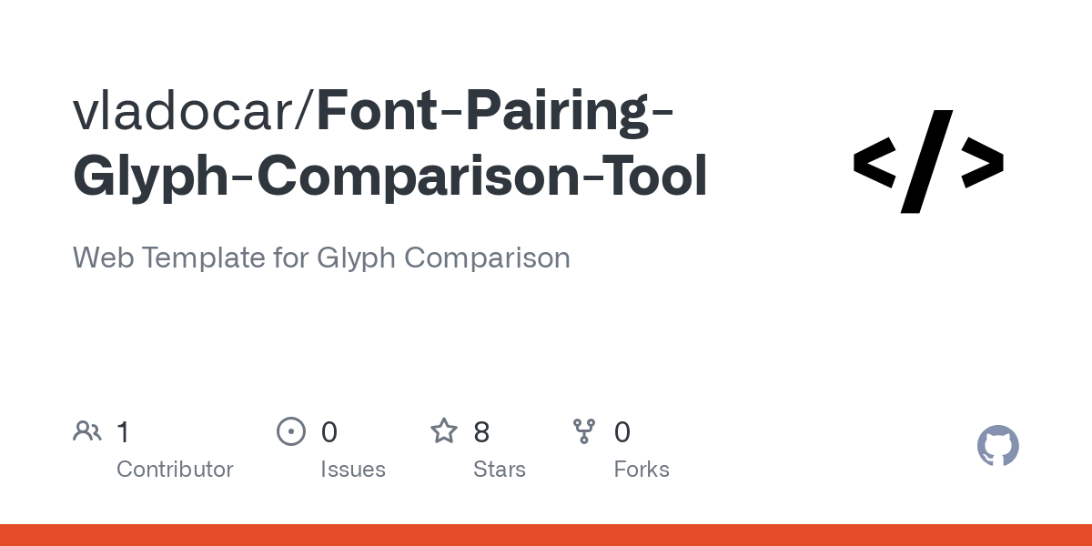 Font Pairing Glyph Comparison Tool