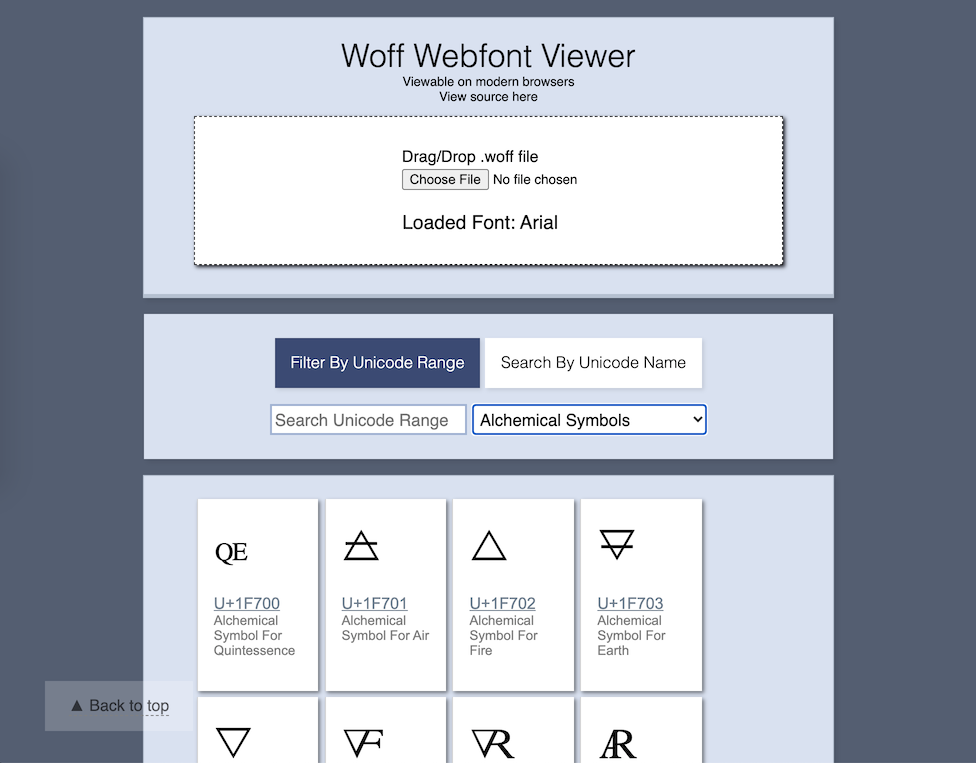 Screenshot of woff-viewer