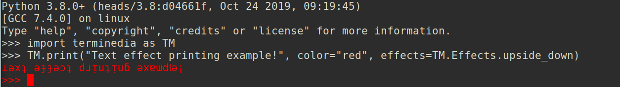 Demonstration of terminedia.print