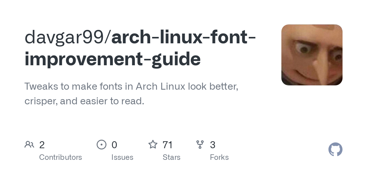 arch linux font improvement guide