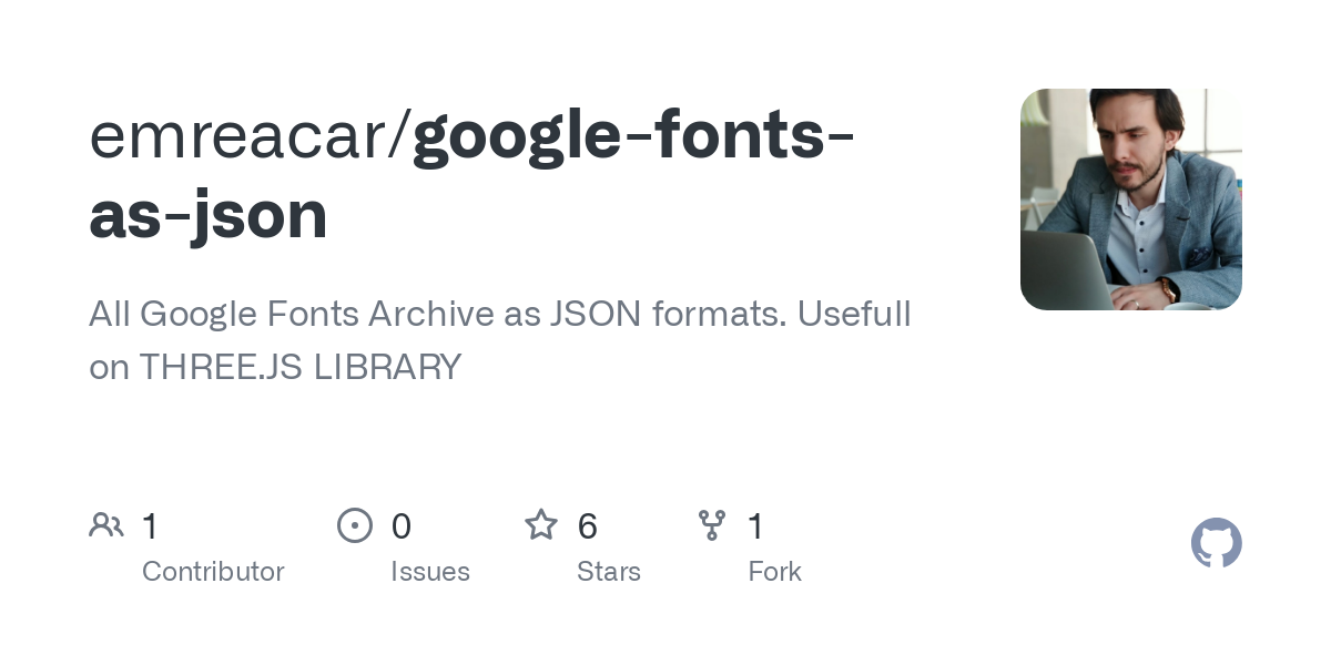 google fonts as json